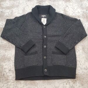 LL Bean Signature Men L 1980 Matinicus Rock Sweater Black Slate Heather Birdseye